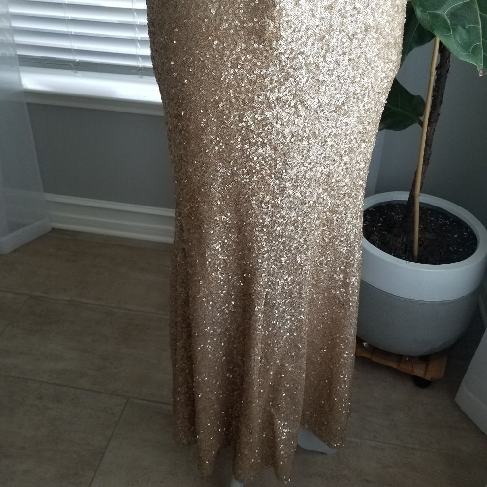 Sorella Vita Sequins Gold Backless Gown Size 8 - Picture 11 of 16